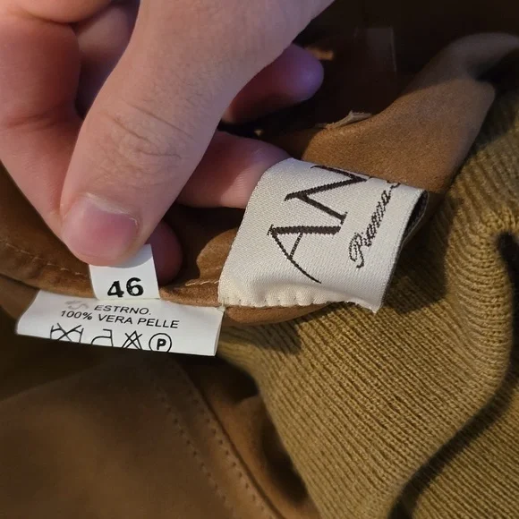 Mens Made In Italy Camel Suede Bomber. Full Zipper. Anna Piarna Pitti Firenze